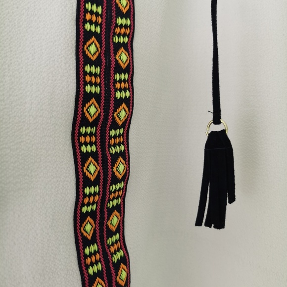 Boho White Shirt - Size Medium - Picture 2 of 3